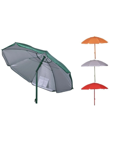 Ombrellone da Mare 240cm Parasole Spiaggia Estivo Regolabile Portatile