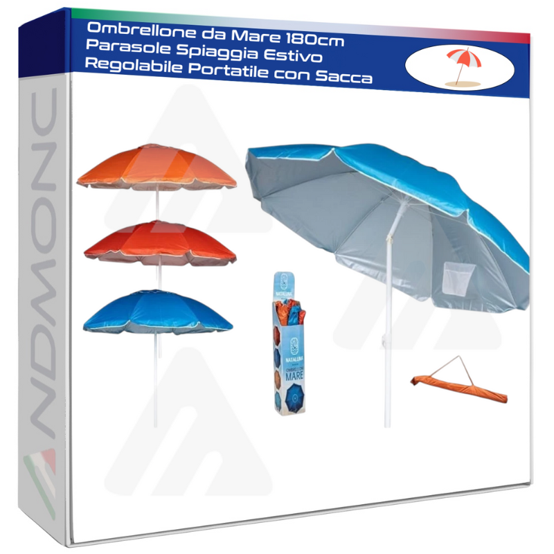 Ombrellone da Mare 180cm Parasole Spiaggia...