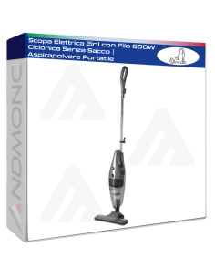 Scopa Elettrica 2in1 con Filo 600W Ciclonica Senza Sacco...