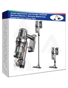 Aspirapolvere Verticale 1400W Senza Sacco | Scopa...