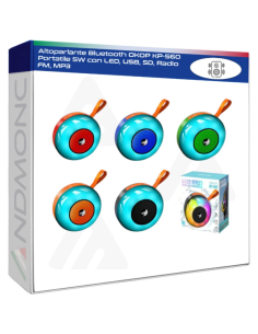 Altoparlante Bluetooth OKOP KP-560 Portatile 5W con LED,...