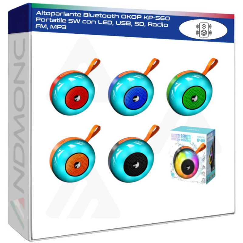 Altoparlante Bluetooth OKOP KP-560 Portatile 5W...