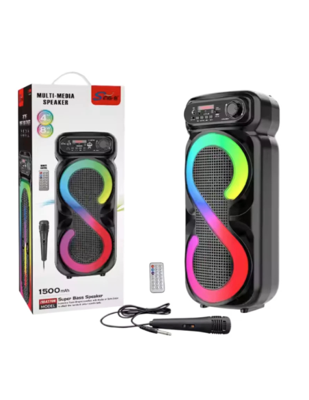 Cassa Bluetooth ZQS Party 4" con Microfono – Speaker LED RGB, USB, FM, SD, Batte