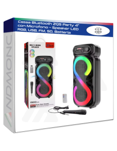 Cassa Bluetooth ZQS Party 4" con Microfono – Speaker LED...