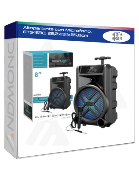 Altoparlante con Microfono, GTS-1630, 23,2x19,1x35,8cm