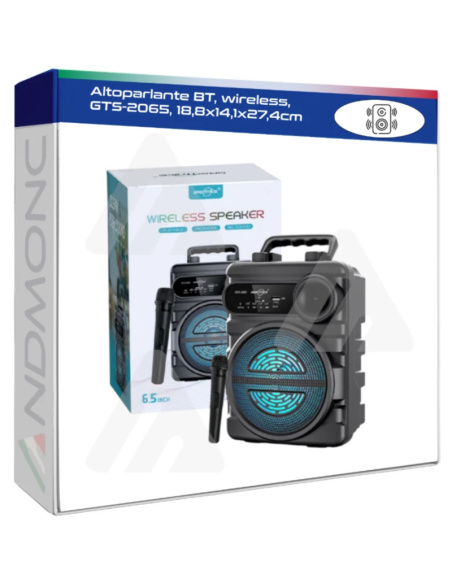 Altoparlante BT, wireless, GTS-2065, 18,8x14,1x27,4cm