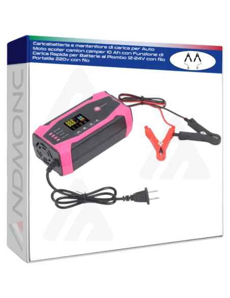 Caricabatteria e mantenitore di carica per Auto Moto scoter camion camper 10 Ah