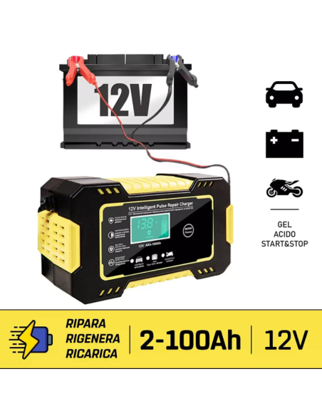Caricabatterie Auto Moto Camper 12V | Riparazione Rigenerazione Batterie