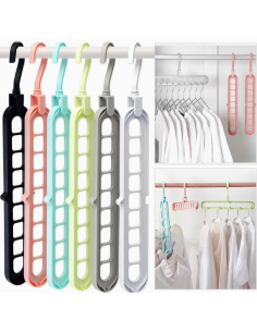 6pz. Grucce Appendiabiti Multifunzionale