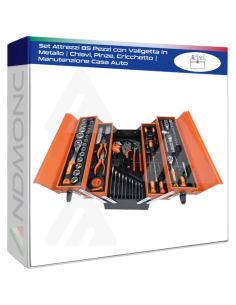Set Attrezzi 85 Pezzi con Valigetta  Chiavi, Pinze,...