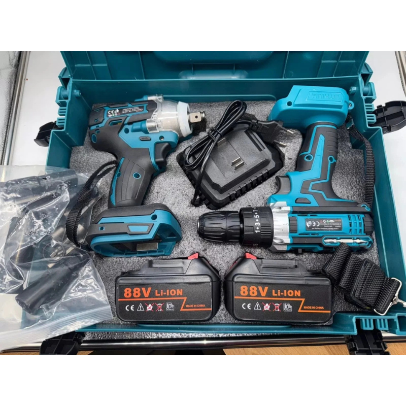 Avvitatore Impulsi + Trapano 88V 2 Batterie...