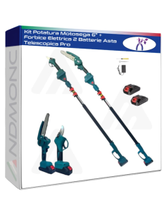 Kit Potatura Motosega 6" + Forbice Elettrica 2 Batterie...