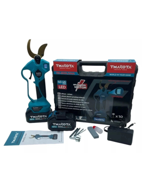 Forbice Elettrica Makota 68V 45mm Display 2 Batterie Cesoia Potatura 6000mAh