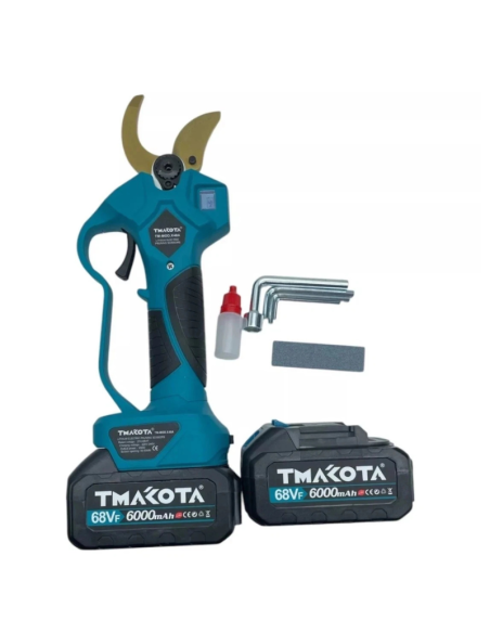 Forbice Elettrica Makota 68V 45mm Display 2 Batterie Cesoia Potatura 6000mAh