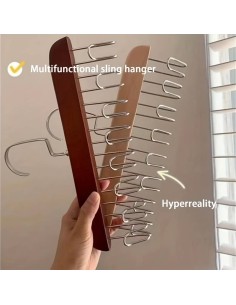 Gruccia multifunzione legno 8 ganci 2