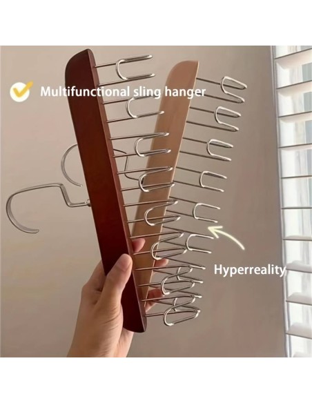 Gruccia multifunzione legno 8 ganci