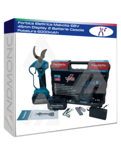 Forbice Elettrica Makota 68V 45mm Display 2 Batterie...