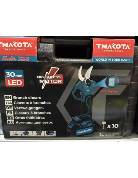 Makota Forbice Potatura 30mm Display Cesoia Elettrica 2 Batterie Valigetta