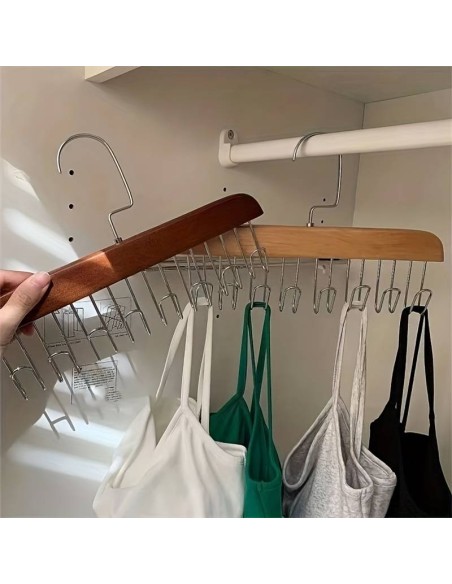 Gruccia multifunzione legno 8 ganci