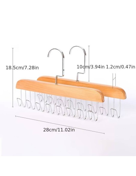 Gruccia multifunzione legno 8 ganci
