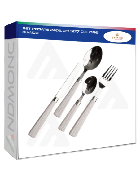Set Posate 24 Pezzi Bianco – Art. 5177 Elegante per 6 Persone