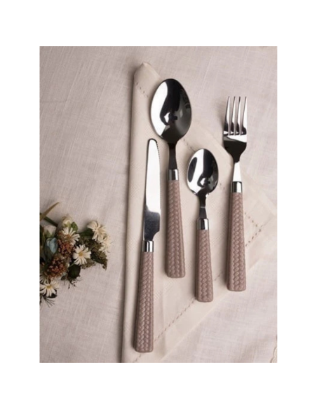 Set Posate 24 Pezzi Colore Tortora – Modello 5177 per 6 Persone