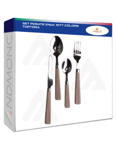 Set Posate 24 Pezzi Colore Tortora – Modello 5177 per 6...