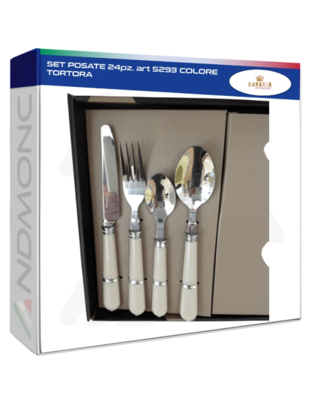 Set Posate 24 Pezzi Colore Tortora – Modello 5293 Elegante per 6 Persone