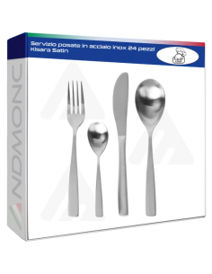 Servizio posate in acciaio inox 24 pezzi Kisara Satin