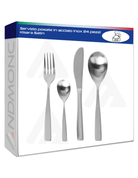 Servizio posate in acciaio inox 24 pezzi Kisara Satin