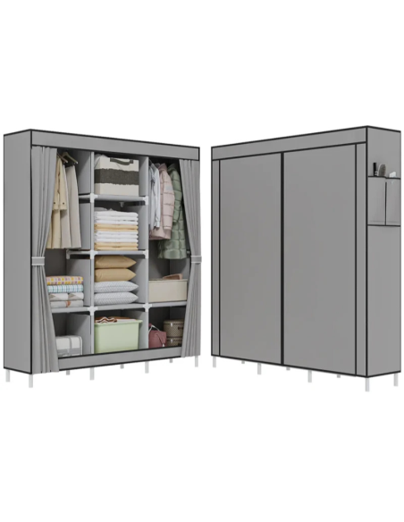 Armadio in Tessuto – Vestiti Portatile Salvaspazio con Cerniera