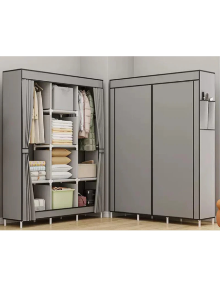 Armadio in Tessuto – Vestiti Portatile Salvaspazio con Cerniera