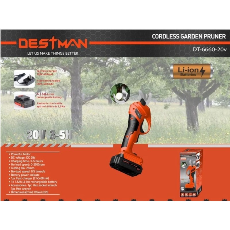 Forbici Potatura a Batteria Cordless