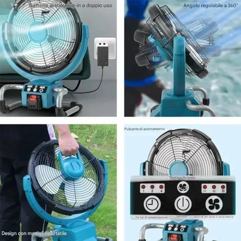 Ventilatore Portatile a Batteria 21V...