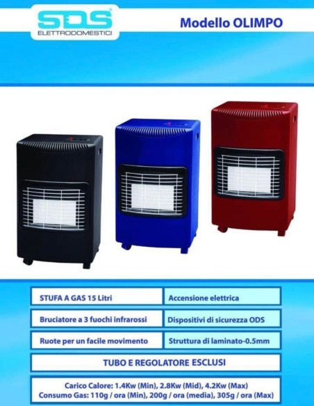 Stufa a Gas SDS Olimpo 15 Litri