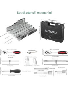 Set Bussole 108 Pezzi con Cricchetto Rapido, Chiavi a... 2