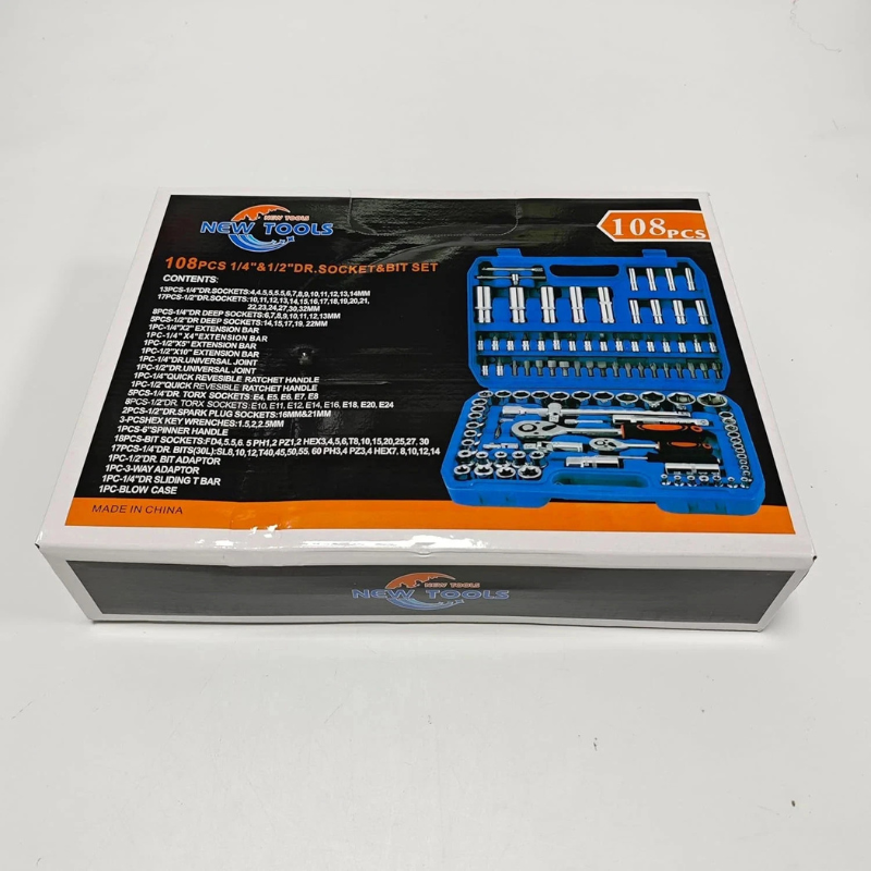 Set Bussole 108 Pezzi con Cricchetto Rapido,...