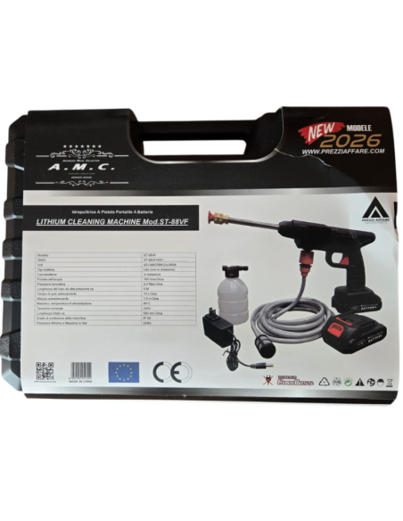 Idropulitrice, Portatile 2x Batterie Litio, cavo 5M, 230V