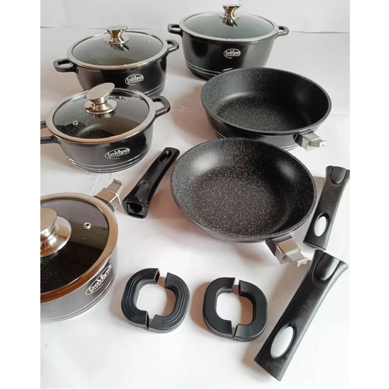 Batteria di pentole Bavaria 14 pezzi in pietra...