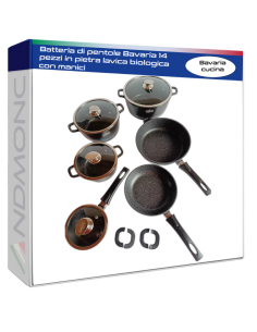 Batteria di pentole Bavaria 14 pezzi in pietra lavica...