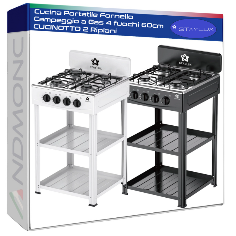 Cucina Portatile a Gas 4 Fuochi da Campeggio...