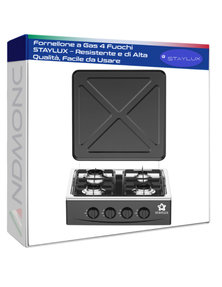 Fornellone a Gas 4 Fuochi STAYLUX – Resistente e di Alta Qualità, Facile da Usare