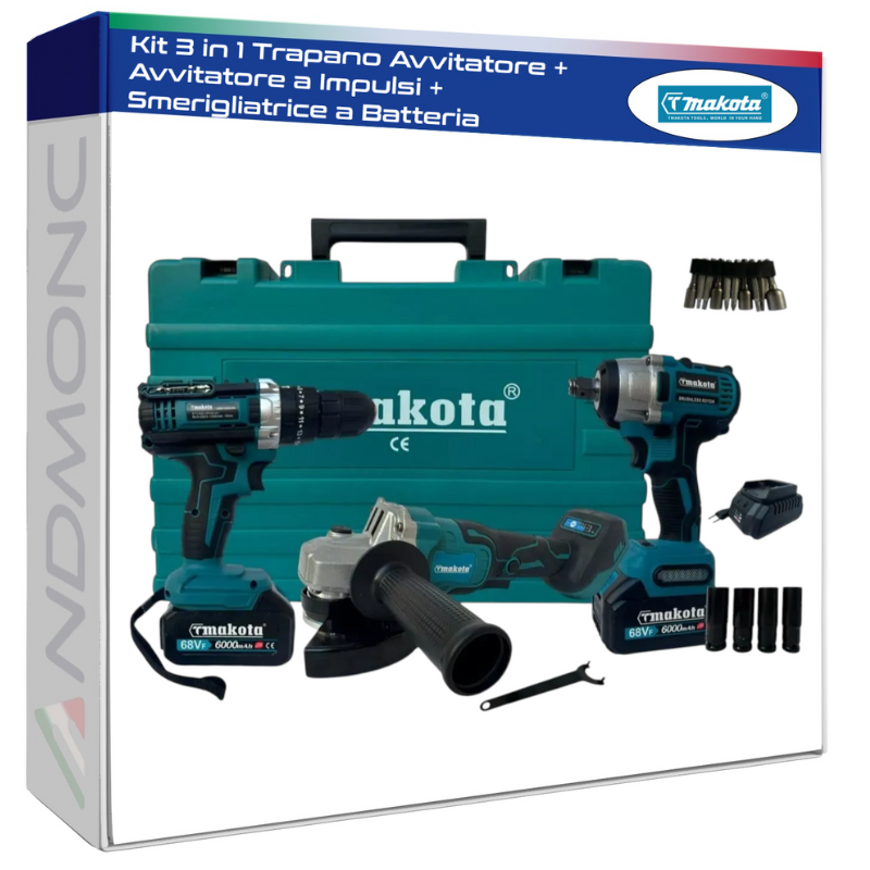 Kit 3 in 1 Trapano Avvitatore + Avvitatore a...