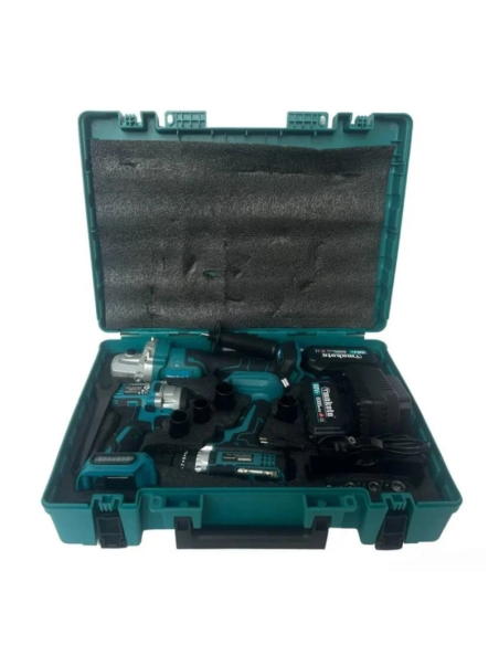 Kit 3 in 1 Trapano Avvitatore + Avvitatore a Impulsi + Smerigliatrice a Batteria