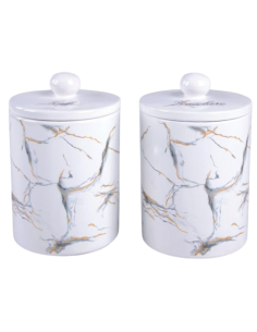 2x Barattoli effetto Marmo Caffè, Zucchero