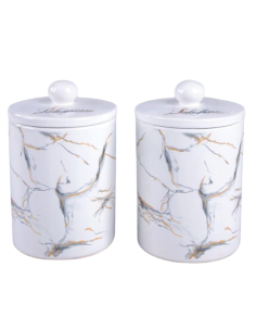 2x Barattoli effetto Marmo Sale grosso, Sale fino