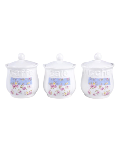 Tris barattoli Caffè,zucchero,sale art.82258 Ceramica