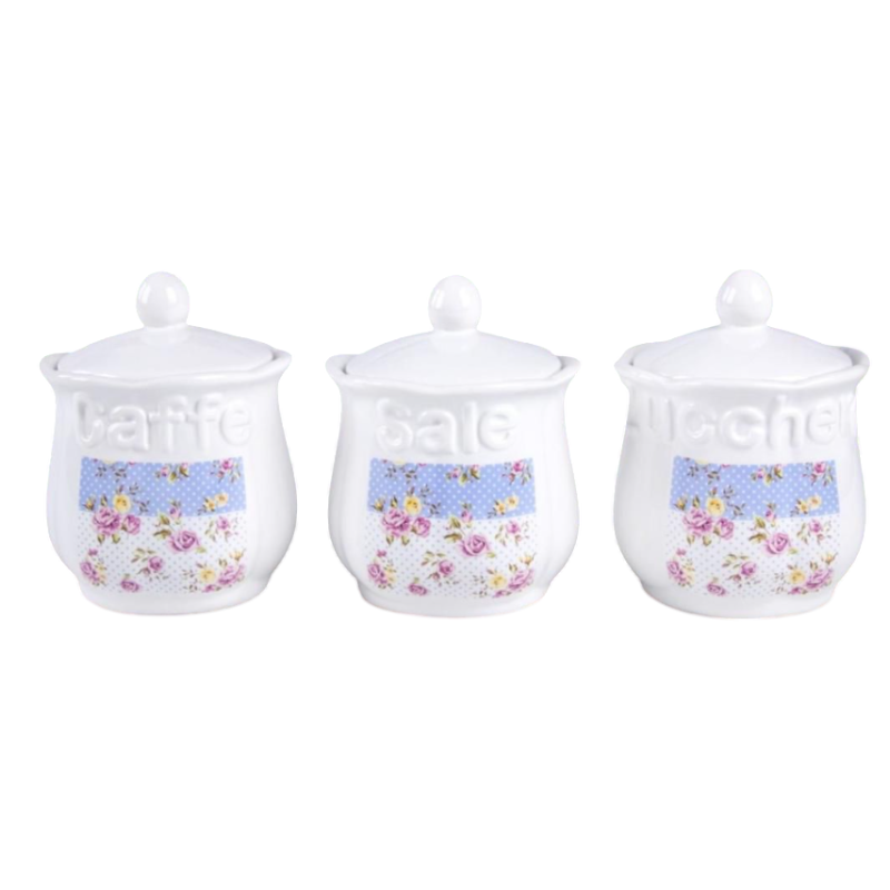 Tris barattoli Caffè,zucchero,sale art.82258...