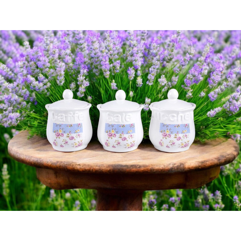 Tris barattoli Caffè,zucchero,sale art.82258...