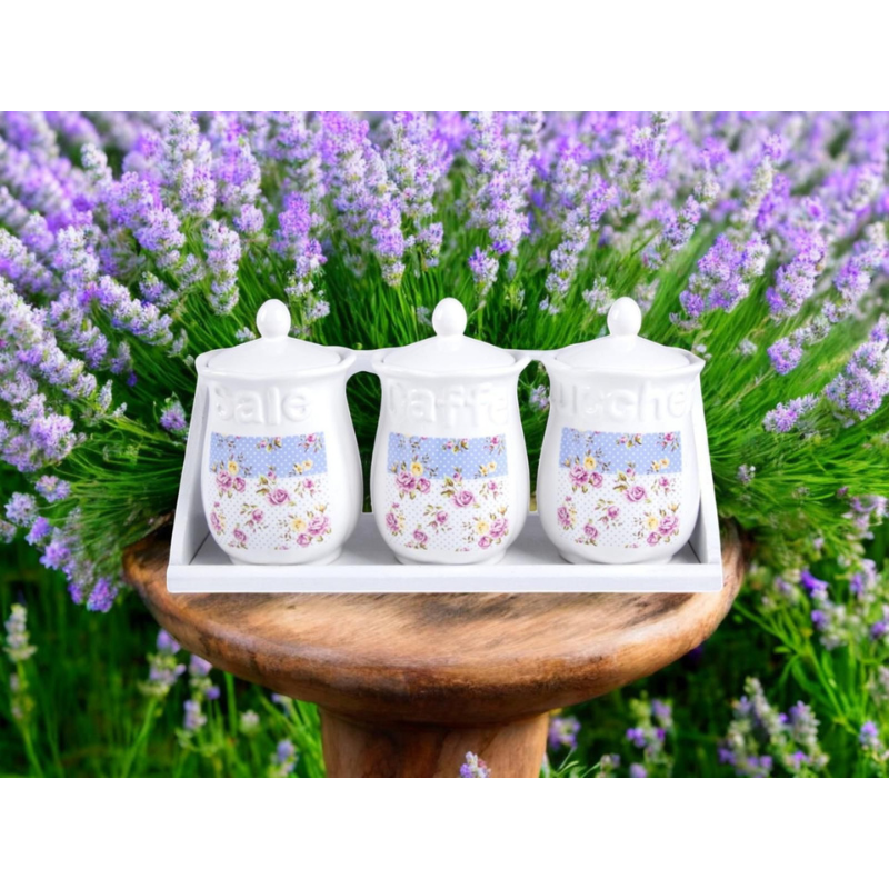 Tris barattoli Caffè,zucchero,sale art.82259...